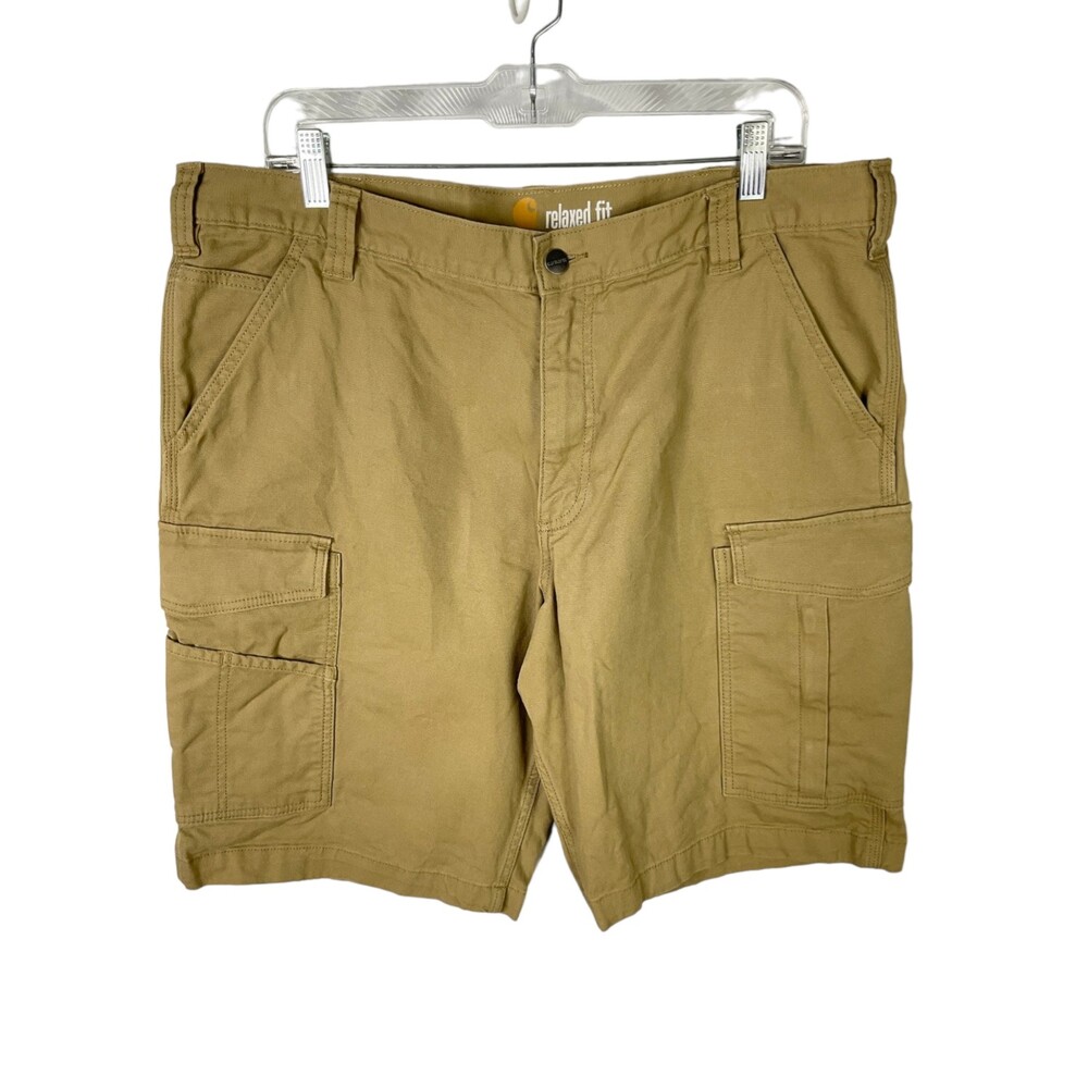 Carhartt Men's Relaxed Fit Rugged Flex Rigby Cargo Shorts Tan Size 38